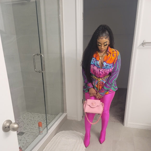 Fushia Pink leggings pants boots - Picture 3 of 3